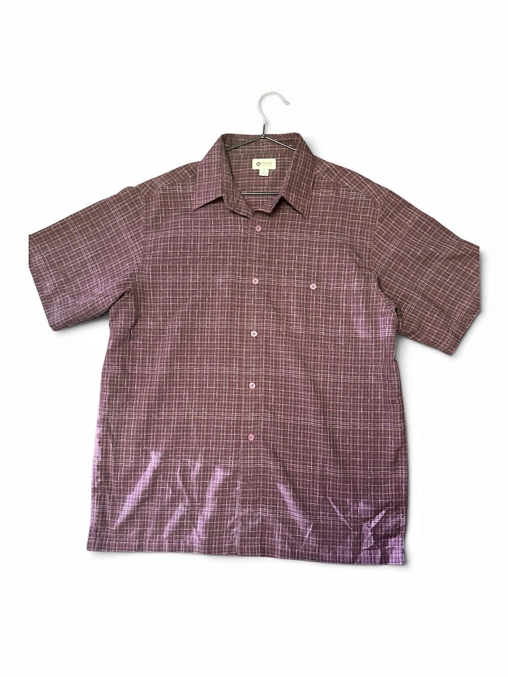 Haggar Men's Plaid Short Sleeve Shirt Size Medium